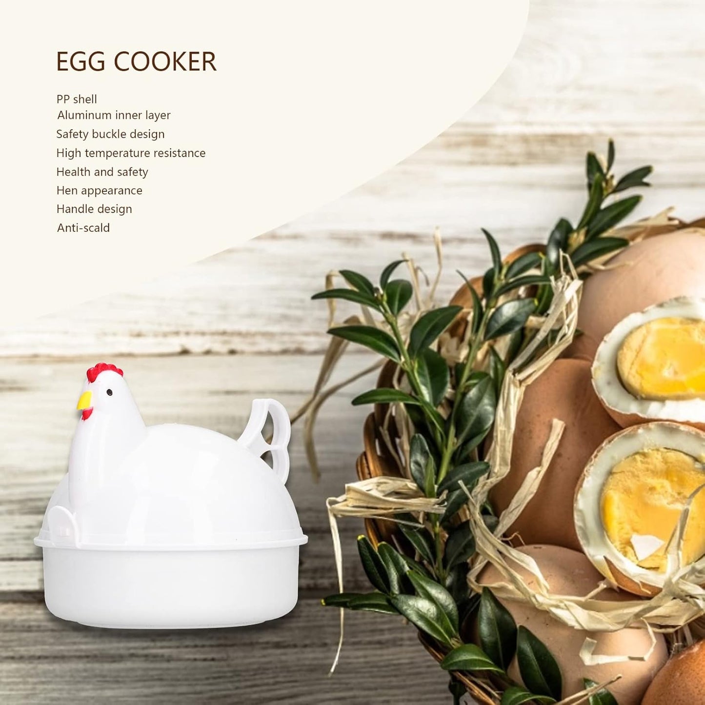Rapid Egg Cooker, 4 Egg Capacity Electric Cooker for Hard Boiled, Poached, Scrambled Eggs for Home Kitchen