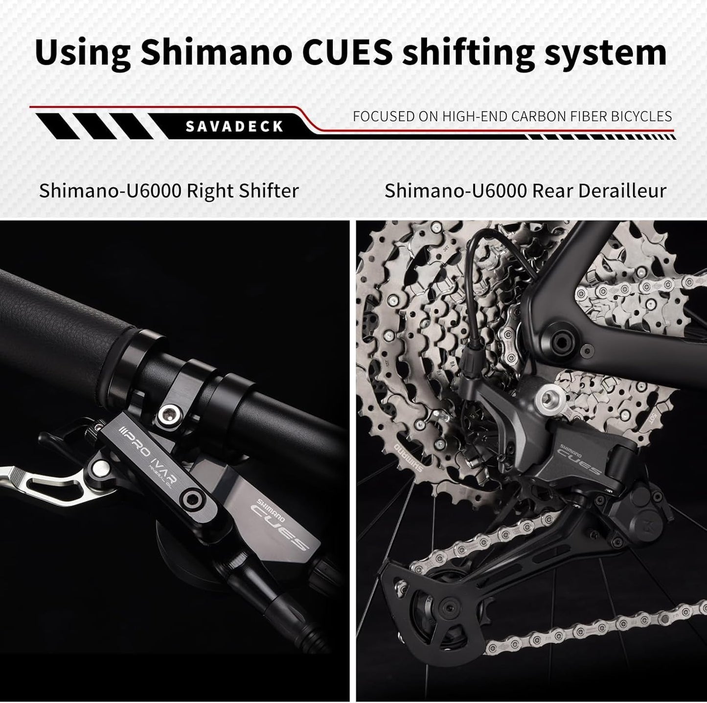 SAVADECK Carbon Gravel Bike - T800 Carbon Frame & Fork | Shimano U6000 11-Speed Groupset | Hydraulic Disc Brakes | 700CX40mm All-Terrain Tires | Men & Women Road/Off-Road Bicycle (53cm, Gold)