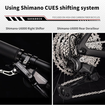 SAVADECK Carbon Gravel Bike - T800 Carbon Frame & Fork | Shimano U6000 11-Speed Groupset | Hydraulic Disc Brakes | 700CX40mm All-Terrain Tires | Men & Women Road/Off-Road Bicycle (53cm, Gold)