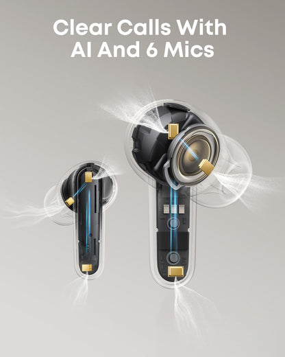 Soundcore P41i by Anker, Adaptive Noise Cancelling Earbuds with Portable Phone Charger and Built-in Lightning Adapter, 12H Playtime, 192H with Case, 6-Mic AI Clear Calls, IPX5