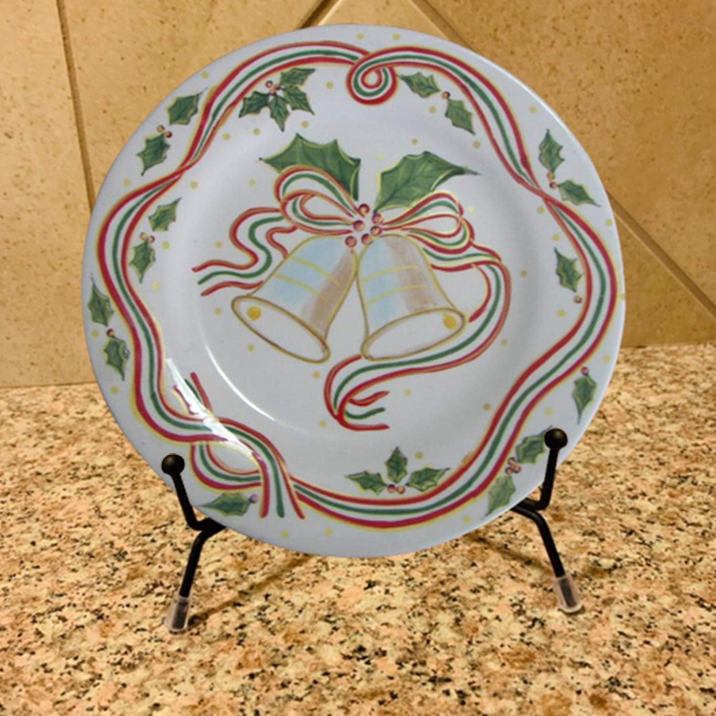 2 Pack Upgraded Plate Display Stands, 12 Inch Anti-Slip Iron Photo Holder Stands, Compatible with 13 to 18 Inch