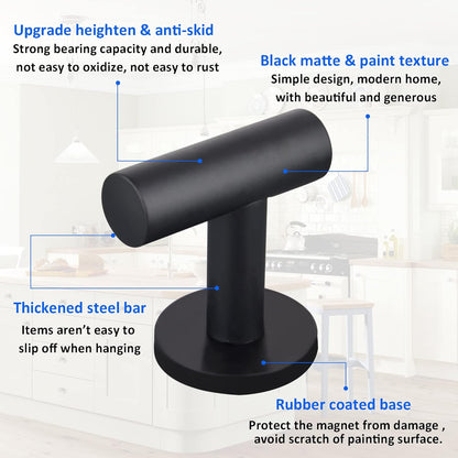 ULIBERMAGNET Strong Magnetic Coat Hooks - Heavy Duty Rubber Coated Neodymium Magnet for Metal Surfaces | Ideal for Towels, Coats, Bags, and Umbrellas
