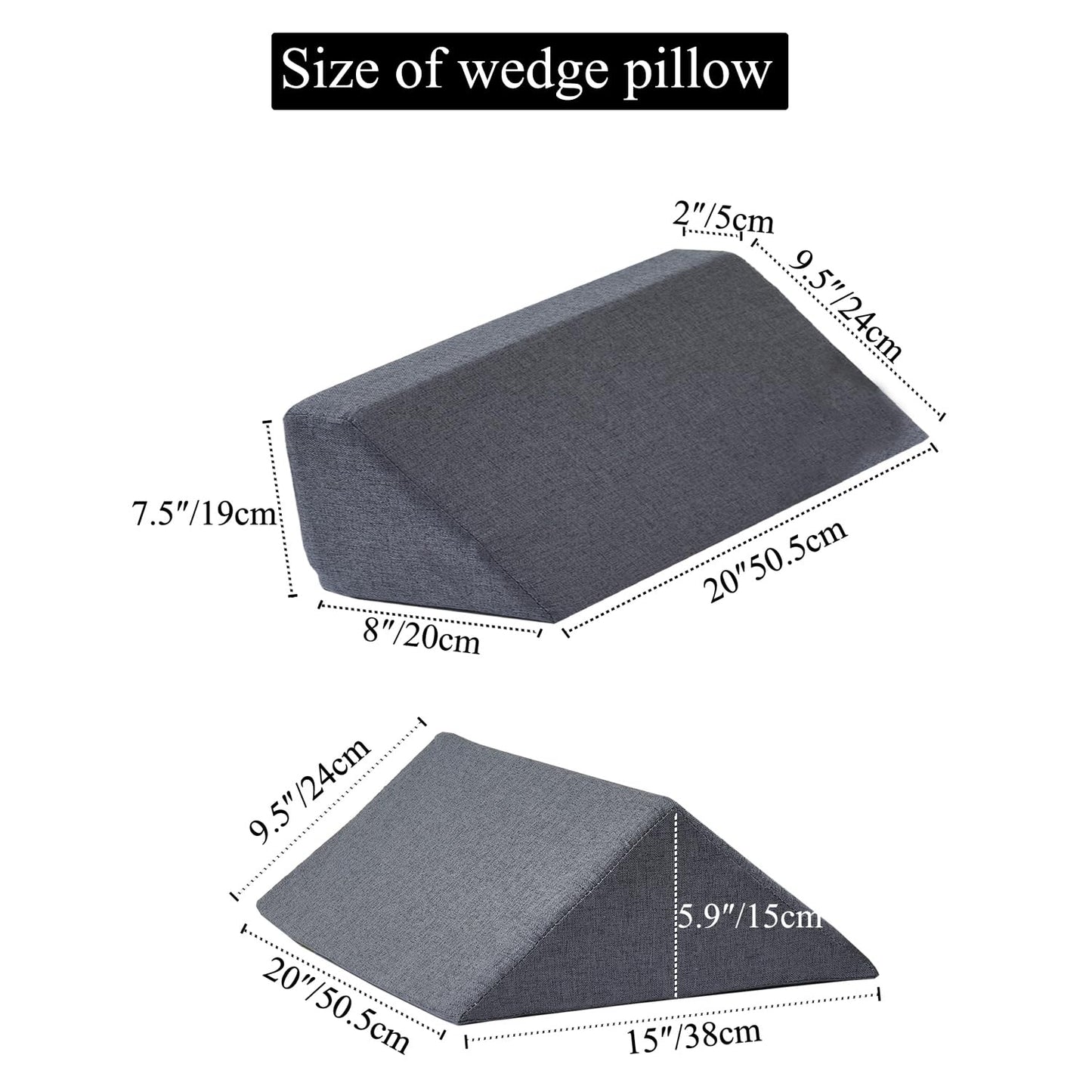 SAMTY Bed Wedges & Body positioners for Elderly/Seniors Side Sleeper(3 in 1) Triangle Bed Wedge Pillow for Back Pain Relief Wedge Pillow Set for After Surgery