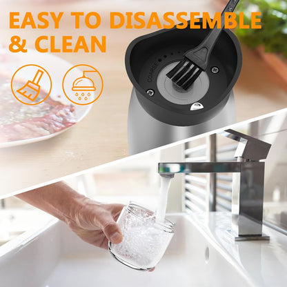 Set, Electric Salt and Pepper Grinder Rechargeable Automatic Pepper Mill Grinder with LED House Warming Gifts New Home