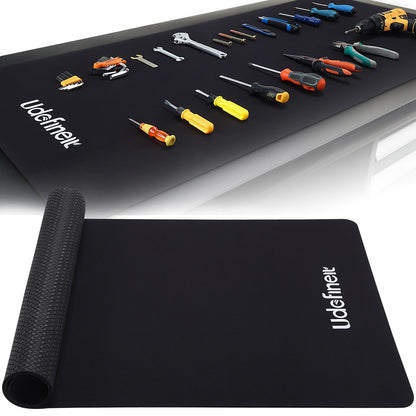 Workbench Mat 48"x24", 0.16"(4mm) Thick Tool Mat, Tear-Resistant & Scratch-Resistant Work Pad with Silicone Strip Anti-Slip Base, Large Worktable Protector Pad for Woodworking/Crafting/Tool Protection