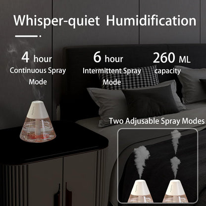 INVODA Mini Humidifiers, 260ml USB Personal Cool Mist Humidifier, Cute Volcanoes Desktop Air Humidifier with Night Light