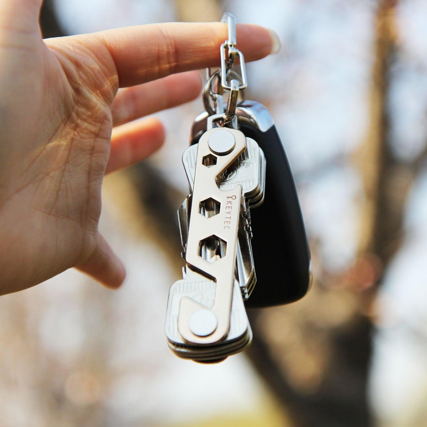 Compact Key Organizer (12-16 Keys), Premium Key Holder with Built-in Tools, Gold Frame