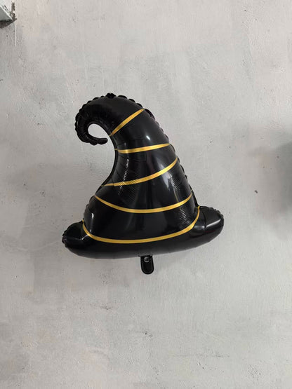 4pcs Magical Wizard Hat Balloons Magic Balloons Broom Balloon for Magic Themed Birthday Decorations Wizard Party Decor Magic Decor Graduation Party Poterss Baby Shower Party Supplies