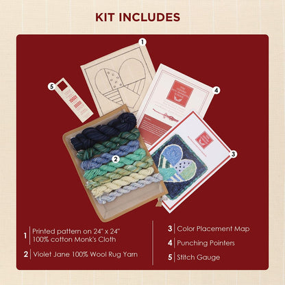 The Oxford Company Punch Needle Kit (Patchwork Blue Heart)