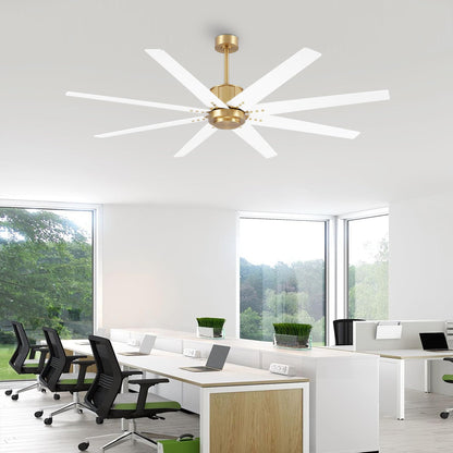 WINGBO 64" Ceiling Fan without Light, Modern Large Ceiling Fan with Remote Control, 6-Speed Reversible Noiseless DC Motor, Gold and White/Oak Blades for Living Room, Bedroom & Covered Outdoor