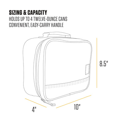 Carhartt Insulated Lunch Cooler For Men and Women, Fully Insulated Lunch Pale for Everyday Use, 4 Can (Black)