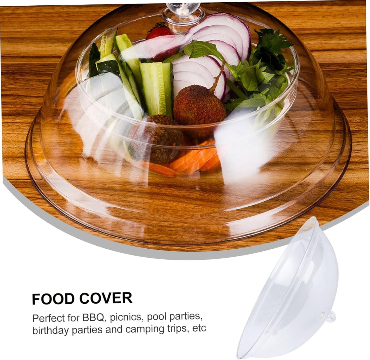 Cabilock Acrylic Food Cover, 8 Inches Round Cake Dome Cloche, Clear Food Snack Display Cover for Cake, 8.3X4.7 Inch