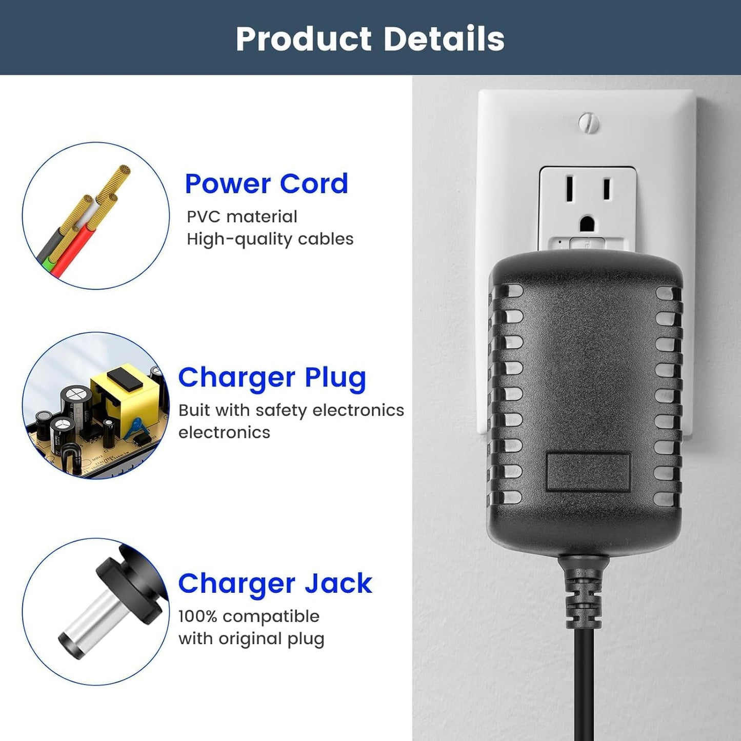9.6V Charger for Shark Handheld Vacuum, Compatible with Shark CH901 Ultra Cyclone Pro Cordless Vacuum
