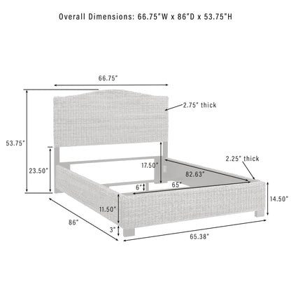 Crosley Furniture Serena Bed, Handwoven Natural Fiber Rattan Headboard and Footboard Set, Banana Leaf, Queen