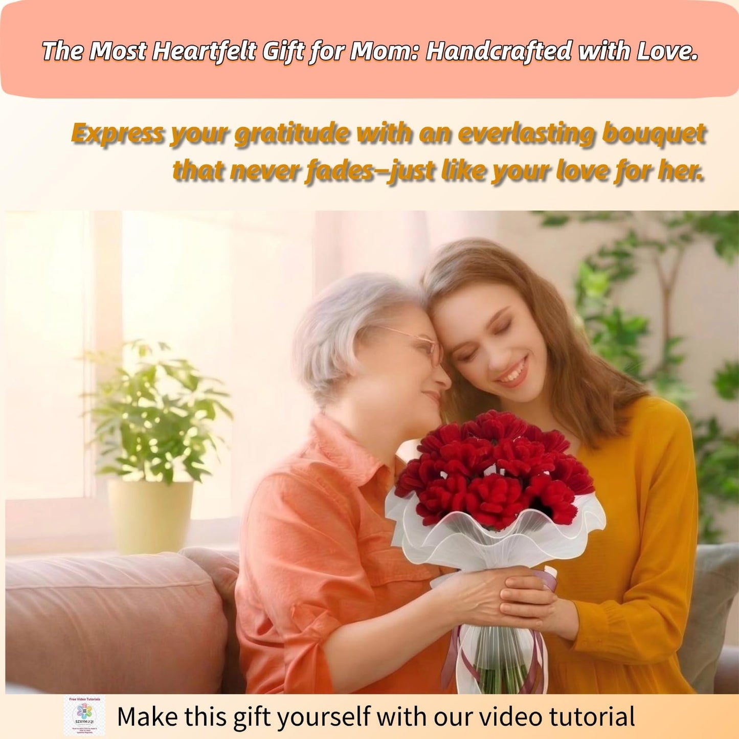 SZXYMUQI 500pcs Pipe Cleaners Craft Kit, 20 Stems DIY Carnation with Wave Gauze & Ribbon - Non Shedding Chenille Stems for Floral Arrangement - Mother's Day Bouquet Crafts for Adult Women