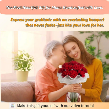 SZXYMUQI 500pcs Pipe Cleaners Craft Kit, 20 Stems DIY Carnation with Wave Gauze & Ribbon - Non Shedding Chenille Stems for Floral Arrangement - Mother's Day Bouquet Crafts for Adult Women