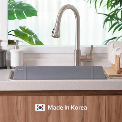 carrotez Silicone Kitchen Sink Splash Guard for Faucet — Silicone Water Splash Guard Mat, Quick Suction Setup, Gray(20.5 x 1.8 x 2.75")