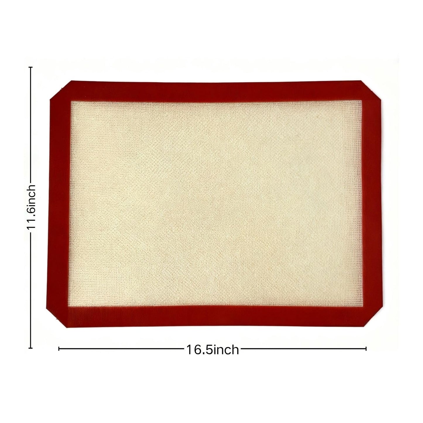 MASALACO Silicone Baking Mat, 2 Pack Reusable Baking Silicone Mat, Non stick Baking Mat Biscuit Slices Oven Baking Mat 16.5 x 11.6, Red