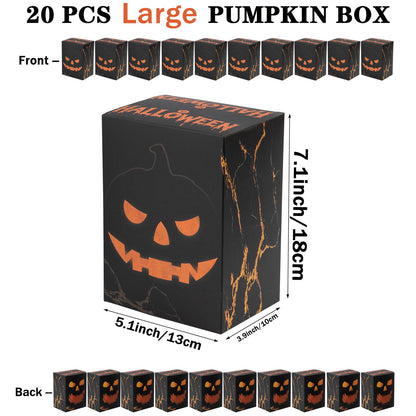 APLUSWER 20 Pcs Halloween Treat Boxes Bakery Boxes of Skeletons and Pumpkins, Halloween Containers Large Cookie Candy Boxes For Party Favors, Trick or Treat Boxes for Holiday Birthday Decor Gifts