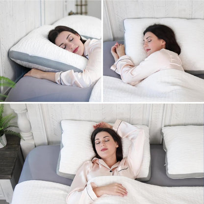 ACCURATEX Pillows Queen Size Set of 2, Rayon Derived from Bamboo Removable Cover, Shredded Memory Foam Pillow with Down Alternative Fill (Adjustable), Supportive Pillows for Side Back Sleepers