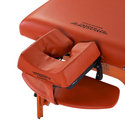 Master Massage 31" Santana TT Massage Table Beauty Bed Package with Extra MusicMaster Ergonomic Dream Sound Face Cradle Cushion- Cinnamon