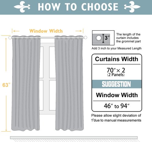 ChrisDowa Blackout Curtains - Extra Wide Thermal Insulated Grommet Panels for Bedroom | 70 x 63 Inch, Black
