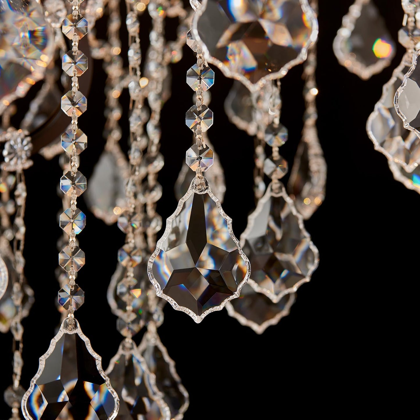 HUANXISHA 24 Lights Large Crystal Chandeliers Maria Theresa Chandelier for High Ceilings Vintage Chandelier Light Fixture Foyer Hallway Entryway Staircase 55.1" H x 39.4" D