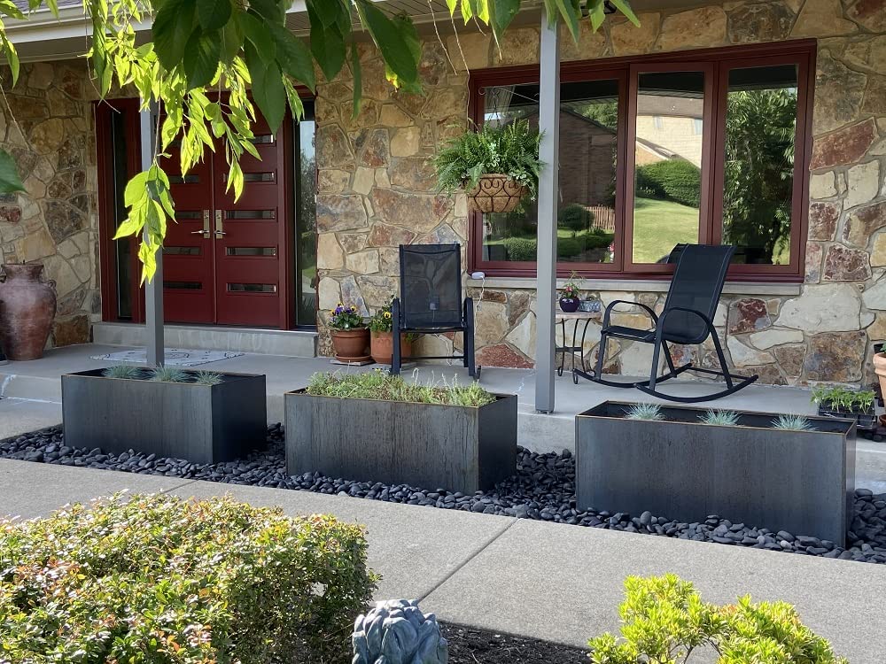 Nice Planter Corten Steel Trough Planter, 20" x 40" x 20"