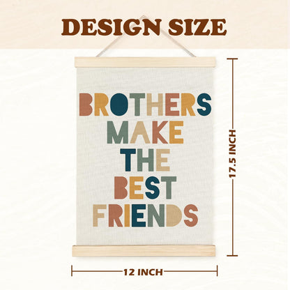 12x16 Inches Supwhd Boys Room Decor, Nursery Wall Decor, Brothers Make The Best Friends Wall Art Poster Hanger Frame