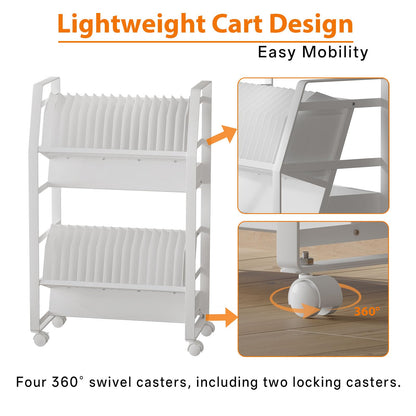 Yunphia US chromebook cart-32,Laptop Charging cart,Compatible with Any Screen Size, Easy Access Slots, Removable Dividers,Surge Protection.