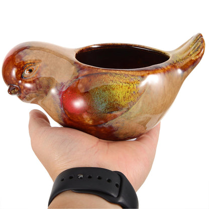 IMIKEYA Ceramic Planter Pot Small Bird Succulents Flower Pot for Indoor Outdoor Gardening Balcony Decorative