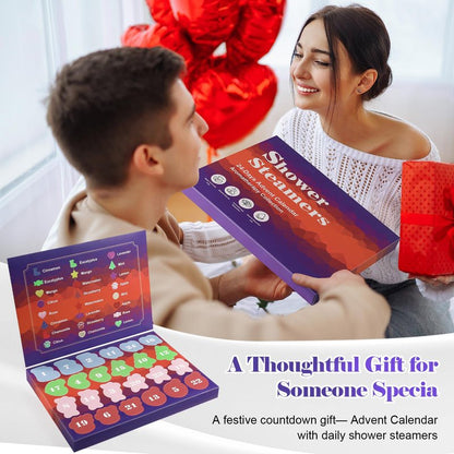 Advent Calendar 2025-24 Pack Aromatherapy Shower Bombs for Relaxation & Stress Relief-Christmas Countdown Gift for Women & Men, Stocking Stuffers