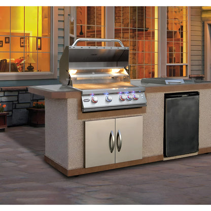 Hygrill Premium XTR 32-Inch Built In Grill, Stainless Steel 4-Burner Grill Head for Outdoor Kitchen with Rear Infrared Burner and LED Lights, Natural Gas
