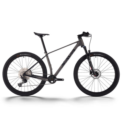 SAVADECK Carbon Fiber Mountain Bike with Shimano Deore M6100 12-Speed, MTB Bicycle with Hydraulic Disc Brakes(Grey, 27.5 * 17)
