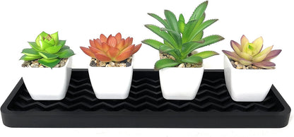 Happitasa Silicone Kitchen Sink Organizer Tray, Sponge Holder and Countertop Protector in Black, 12" x 4"