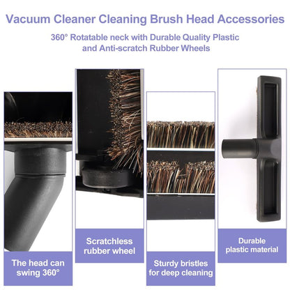12" Universal Vacuum Cleaner Floor Brush Attachments - Smooth Floor Brush for Shark Accessories, Soft Horse Hair Bristles, 1 1/4 inches Multi Surface Vacuum Attachments