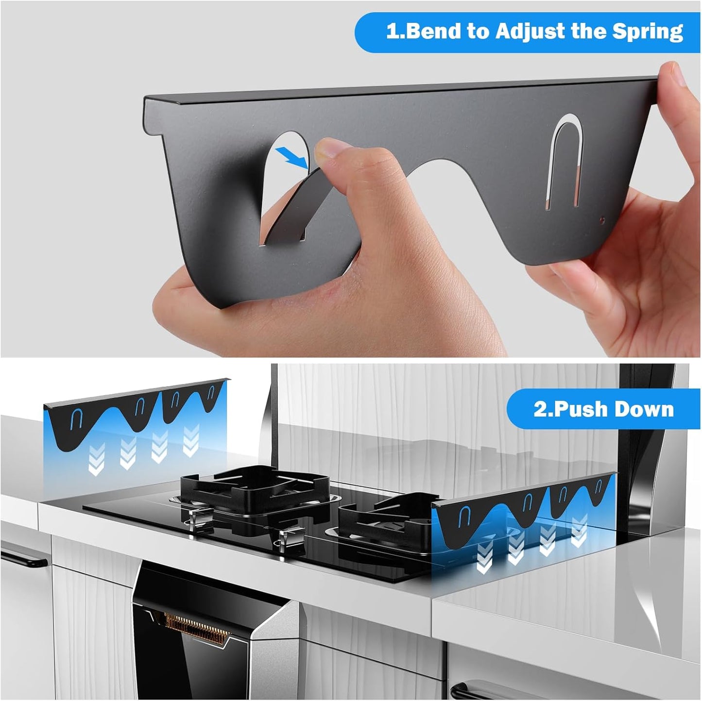 Stainless Steel Stove Gap Covers - Kitchen Stove Counter Gap Filler, Easy to Clean, Retractable Length 13.8" to 27.6"