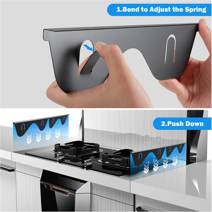 Stainless Steel Stove Gap Covers - Kitchen Stove Counter Gap Filler, Easy to Clean, Retractable Length 13.8" to 27.6"