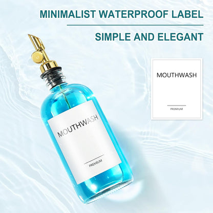 1 Pack, 17oz Mouthwash Dispenser for Bathroom, Glass Mouthwash Dispenser with Cup, Mouth Wash Container Bottle