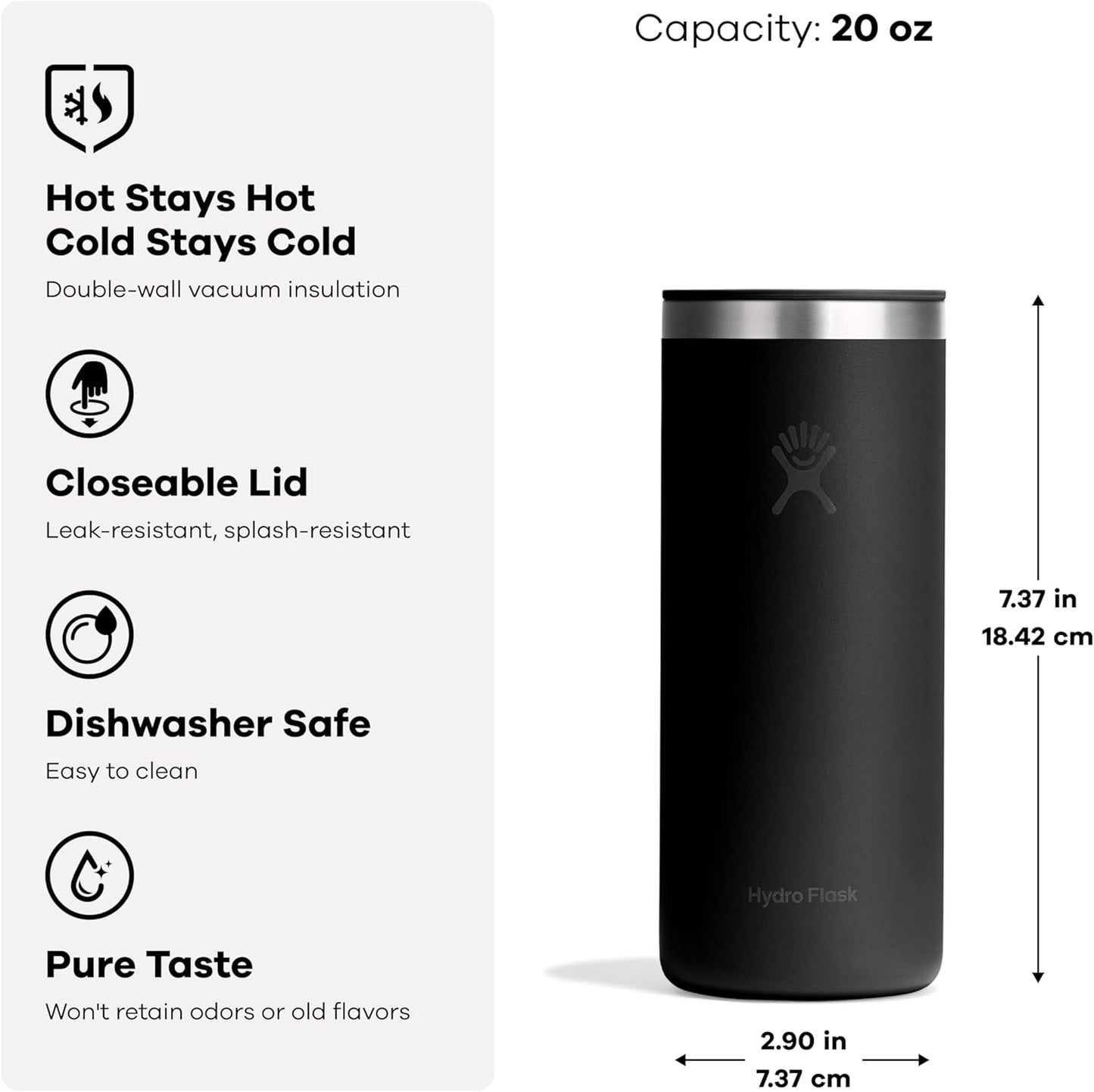 20 Oz Hydro Flask Travel Coffee Cup Insulated Stainless Steel, Non-Spill, Leak Proof To-Go Tumbler Oat Tan