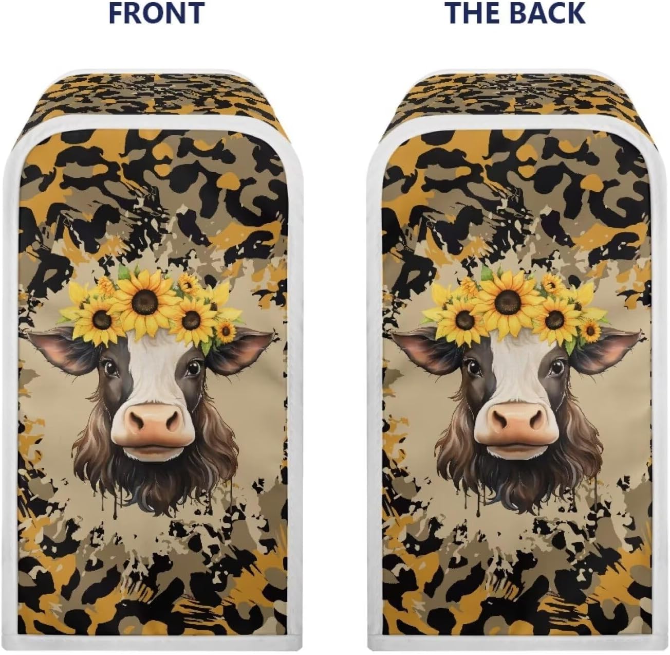 Foldable Electric Can Opener Cover, Sunflower Brown Cow, Dust Covers for Home Decor, Electric Kitchen Appliance