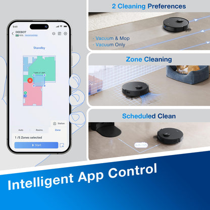 ECOVACS DEEBOT N20 Plus Robot Vacuum and Mop,with Bagless Self Emptying Station,8000Pa Powerful Suction,Anti-Tangle Technology,45-Day Capacity,300 Minutes Runtime,Perfect for Pet Hair