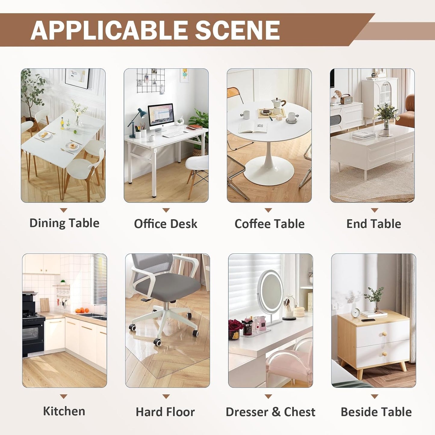 16 36 Inch, 1.5mm LovePads Clear Desk Mat x Thick Clear Table Protector, Waterproof Plastic Table Cover Protector, PVC