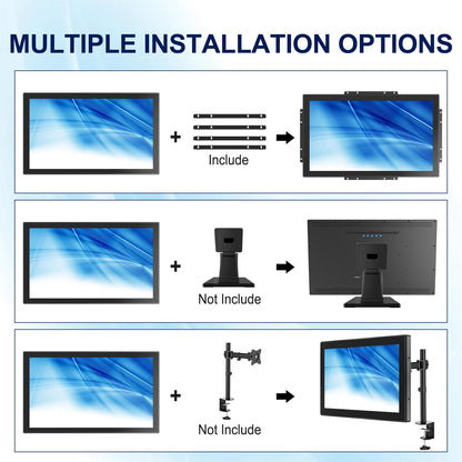 Bosunre 21.5 Inch FHD Capacitive Touch Screen Monitor,10-Point Multi-Touch Industrial Display with HD-MI,VGA,VESA Mounting Open Bracket Installation,Open Frame Touch Monitor