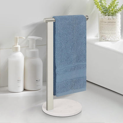 SUS304 Stainless Steel L-Shaped Hand Towel Holder, Thickened Base Bathroom Towel Rack for Countertop Vanity, Brush