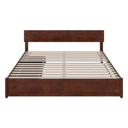 AFI, Wesley King Platform Bed with Panel Footboard & Storage Drawers, Walnut