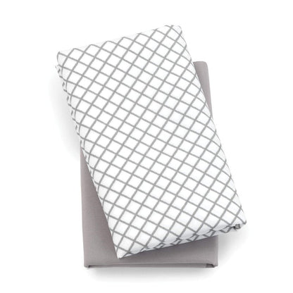 Chicco Lullaby Playard Sheets - Grey Diamond 2-Pack, Grey/White