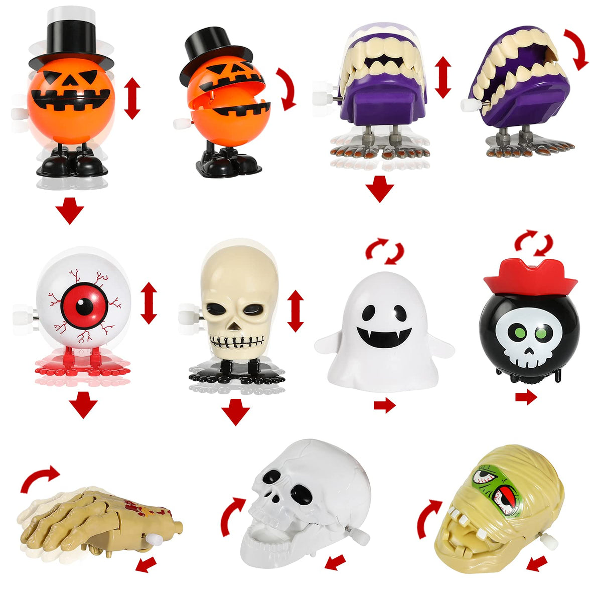 Max Fun 24pcs Halloween Wind Up Toys Assortment for Halloween Party Favors Treat Bag Stuffers Goody Bag Filler Halloween Treats Prizes (Halloween)