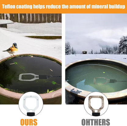 250 Watt Bird Bath Heater, Cast Aluminum Submergible Farm De-Icer Thermostatic Control Chicken Water Heater, Bird Bath