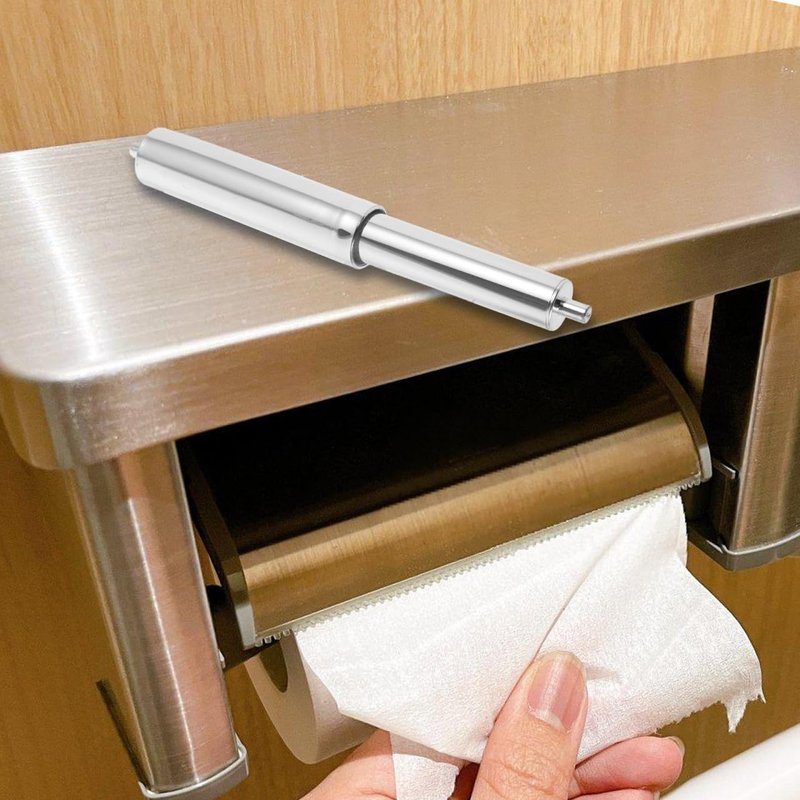 VOSAREA Universal Plastic Toilet Paper Roller, Silver Toilet Paper Roller Rod Spring Loaded Replacement Insert for Bathroom
